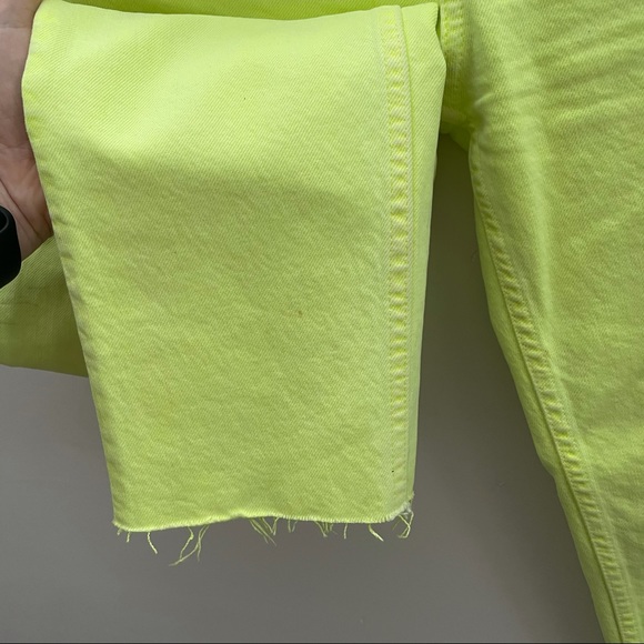 Zara Jeans Zara Neon Yellow Hight Waist Crop Jeans Poshmark